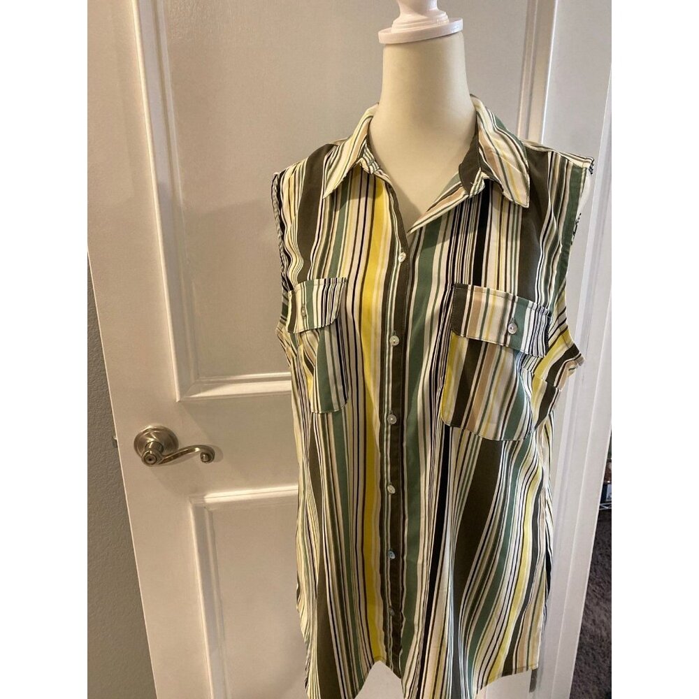 Lee Sleeveless striped Blouse Size Large